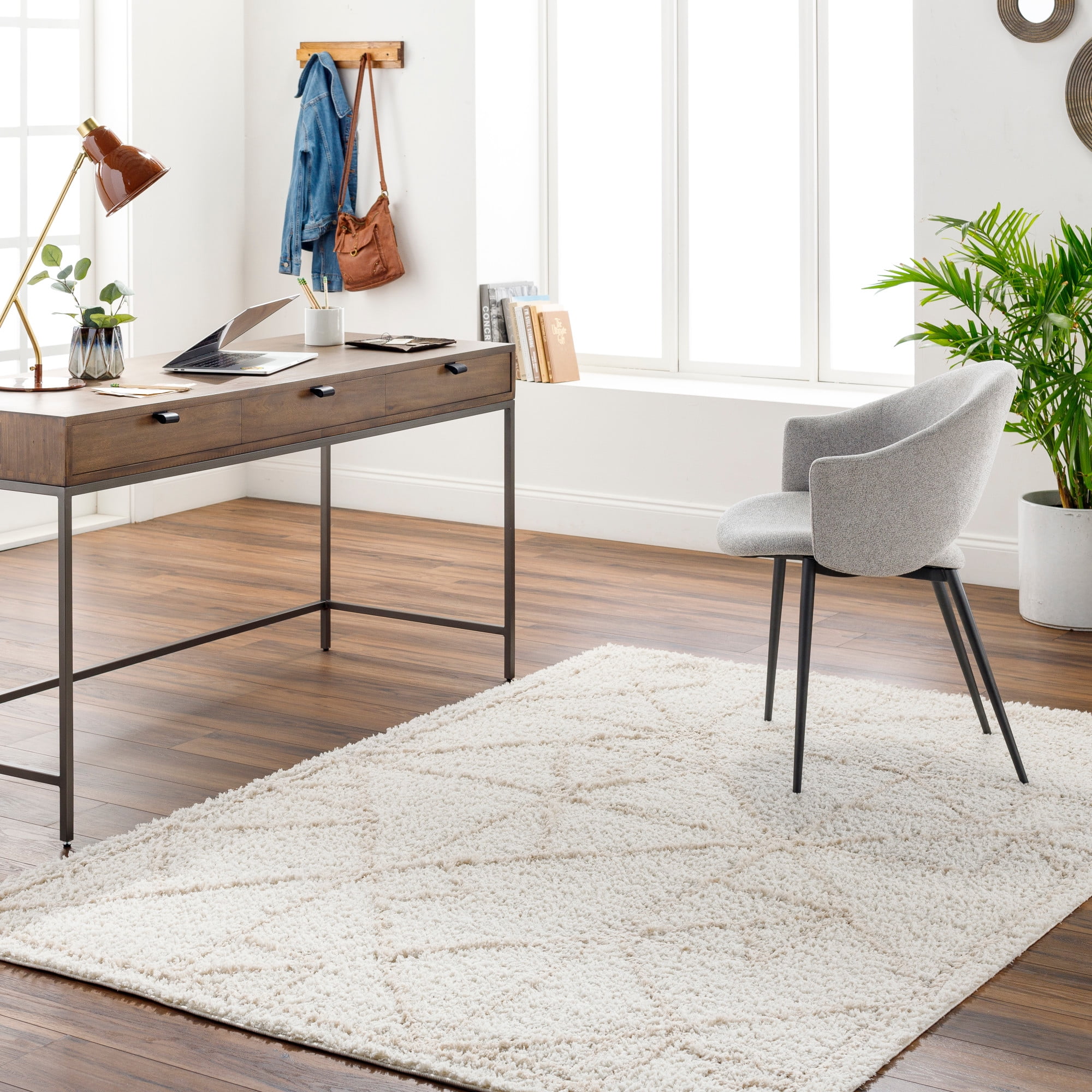 Artistic Wavers Maryland Shag Area Rug, 5'3" x 7', Cream