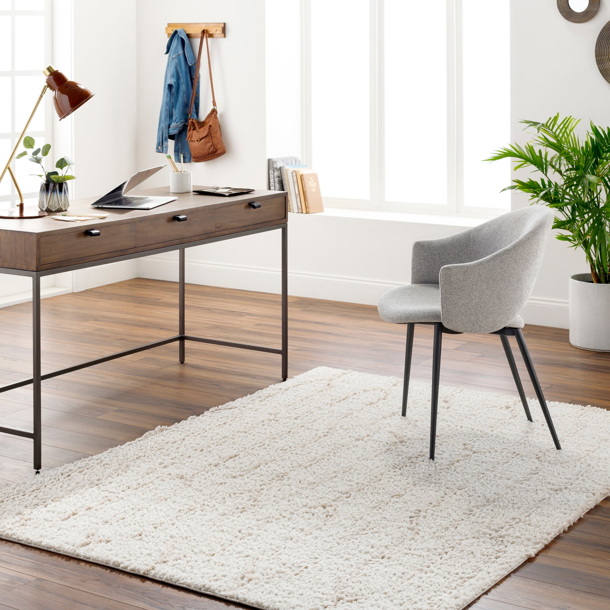 Artistic Wavers Maryland Shag Area Rug, 5'3" x 7', Cream