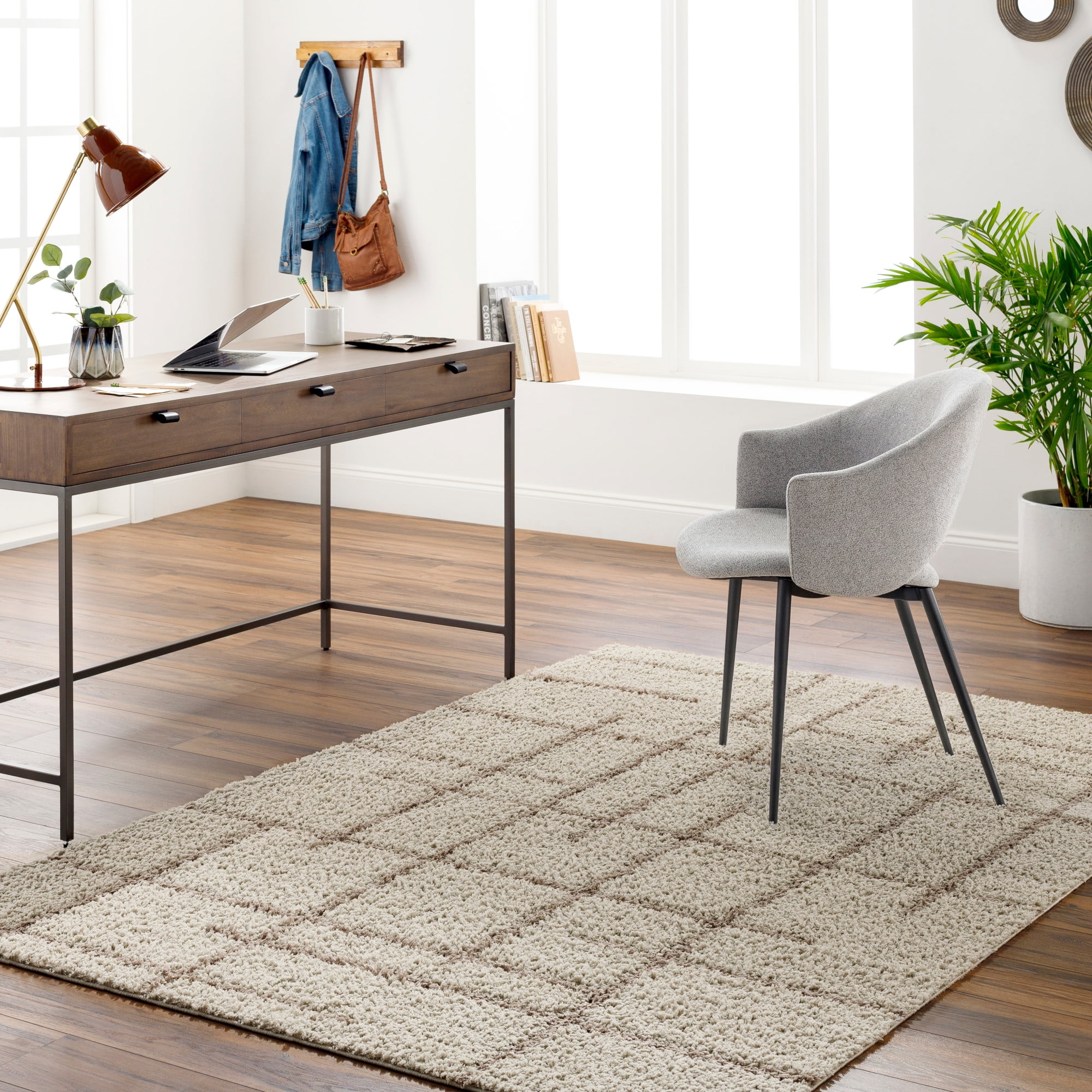 Artistic Wavers Maryland Shag Area Rug, 5'3" x 7', Taupe/Brown