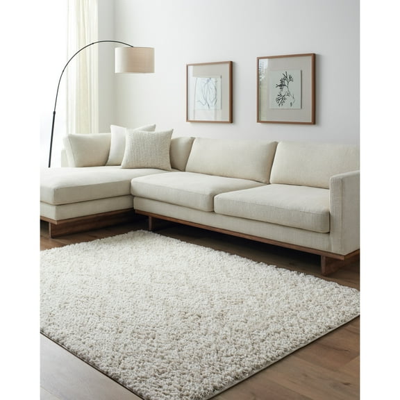 Artistic Wavers Maryland Shag Area Rug, 5'3" x 7', White/Off-White