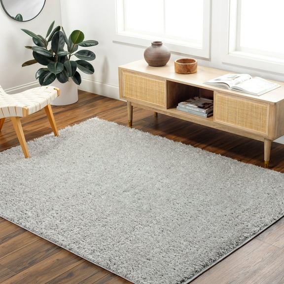 Artistic Wavers Moda Shag Area Rug, 9'2" x 12', Light Gray