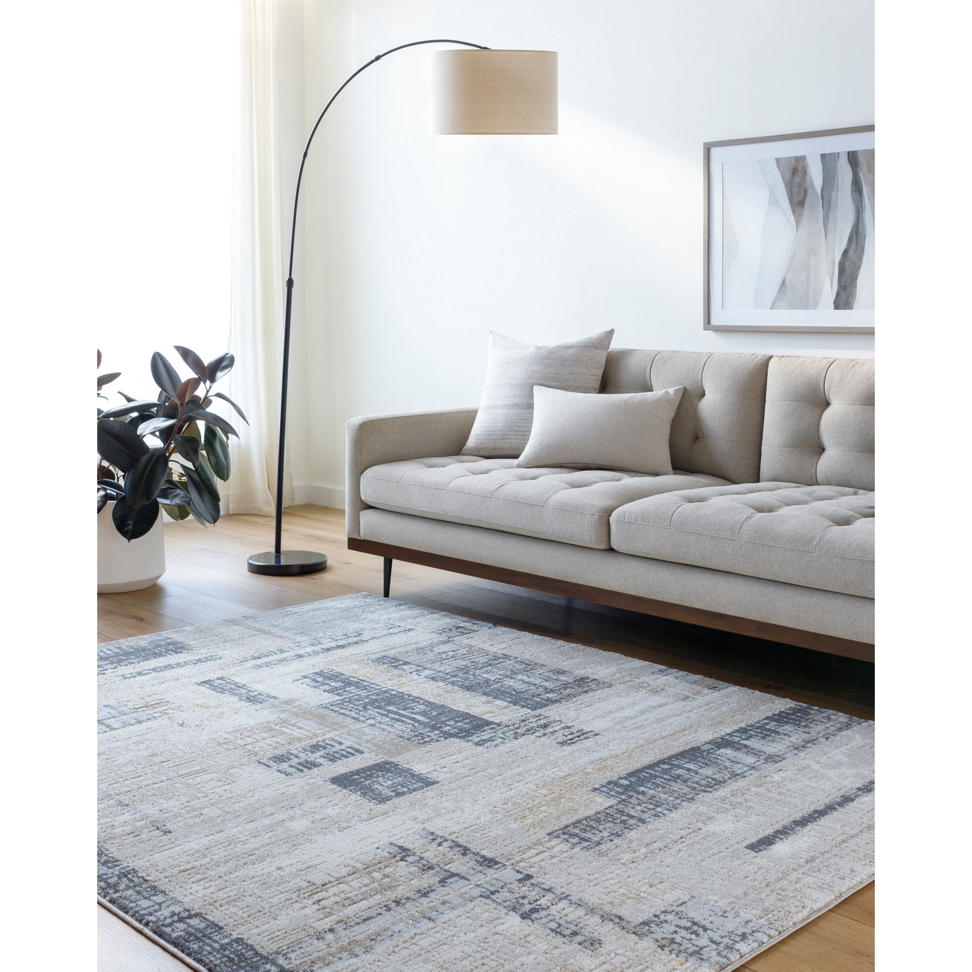 Artistic Wavers Mood Area Rug, 5'3" x 7', Denim/Beige
