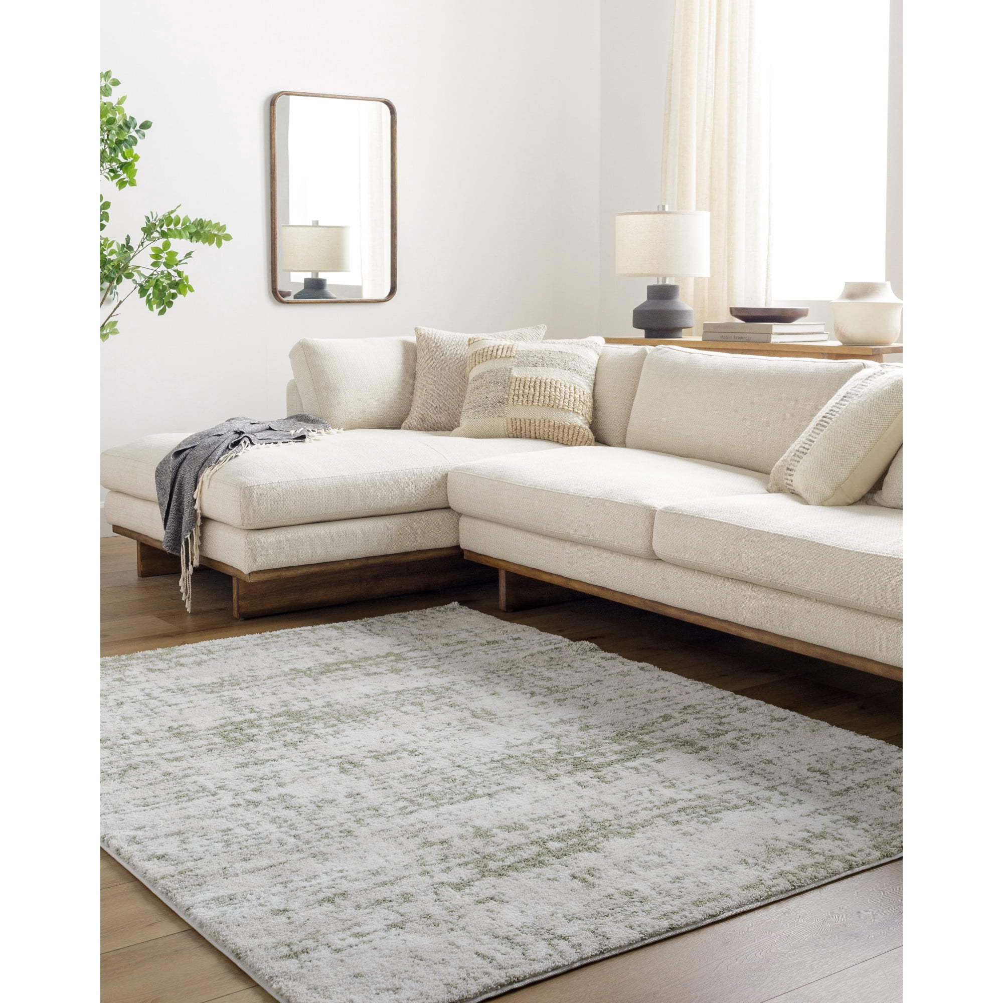 Artistic Wavers Osaka Area Rug, 7'10" x 10', Cream/Dusty Sage