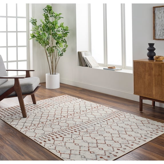 Artistic Wavers Pisa Area Rug, 7'10" x 10', Orange/Gray