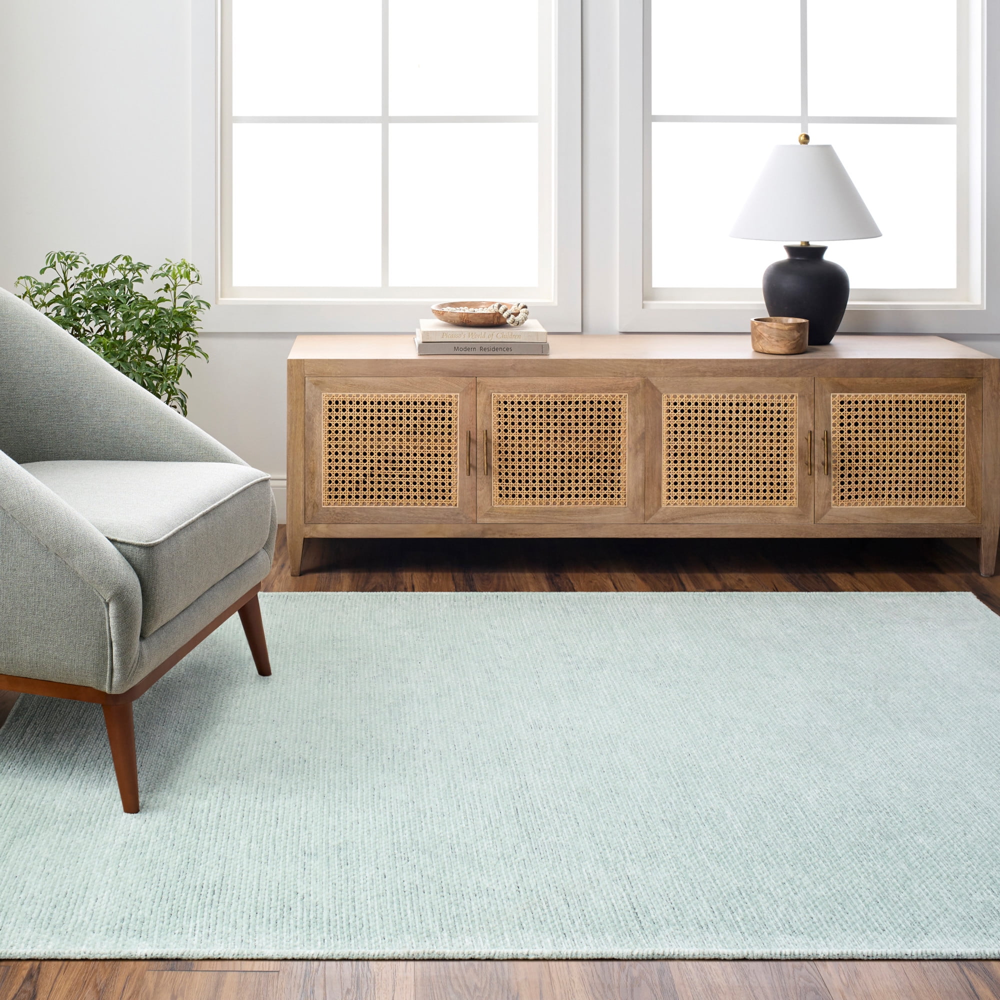 Artistic Wavers Quebec Machine Washable Area Rug, 9'2" x 12', Seafoam