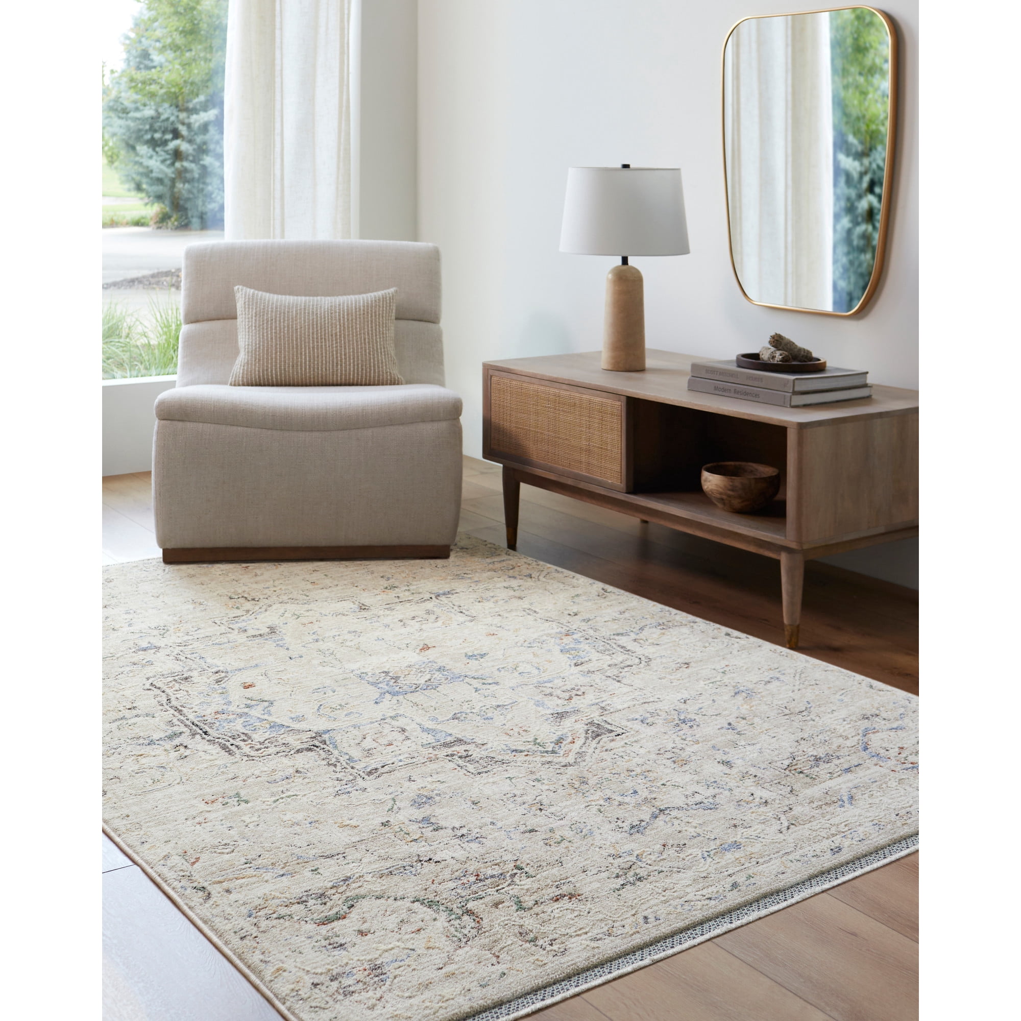 Artistic Wavers Rivaldo Area Rug, 9'4" x 13'1", Cream Blue
