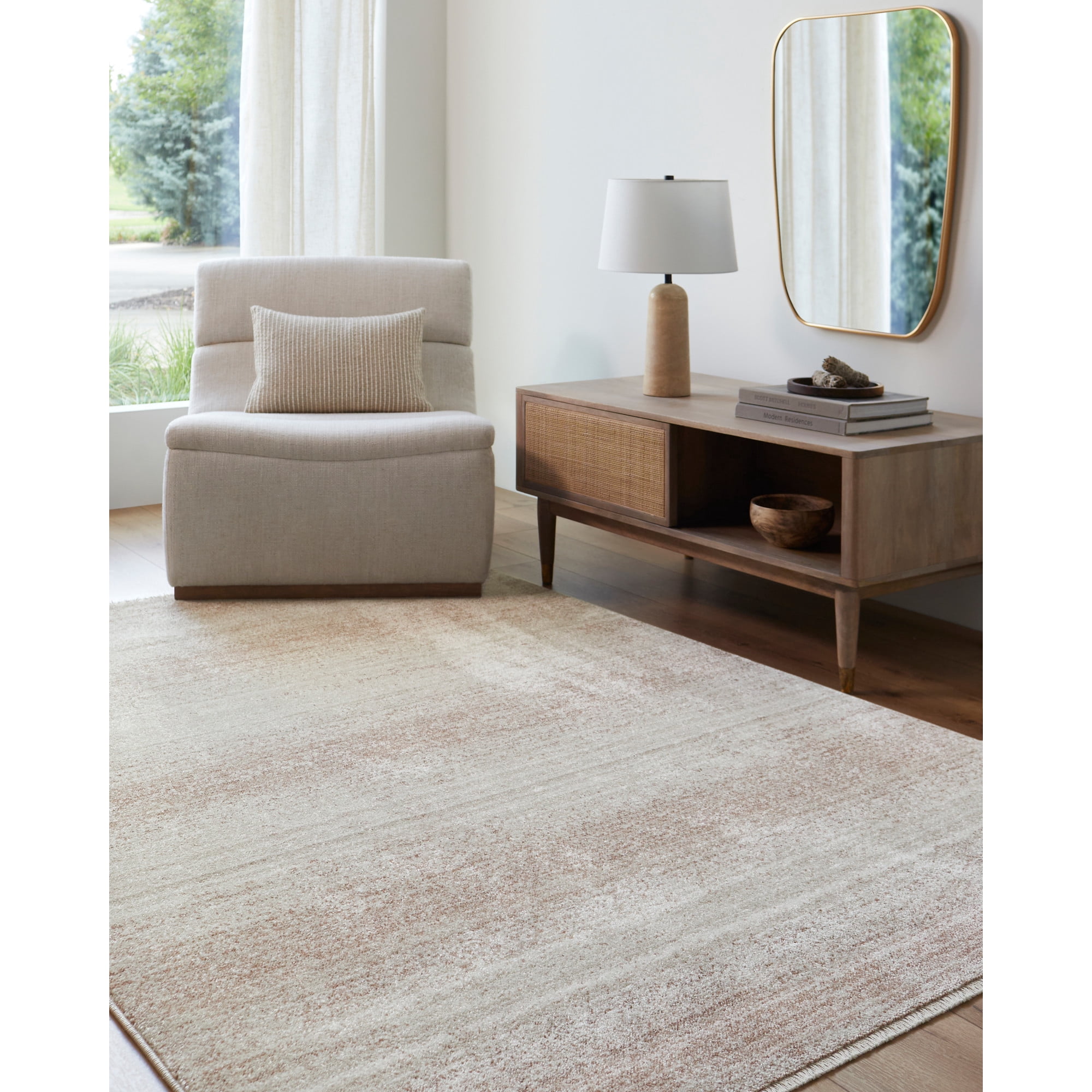 Artistic Wavers Rojin Area Rug, 9' x 12'7", Oatmeal/Rust
