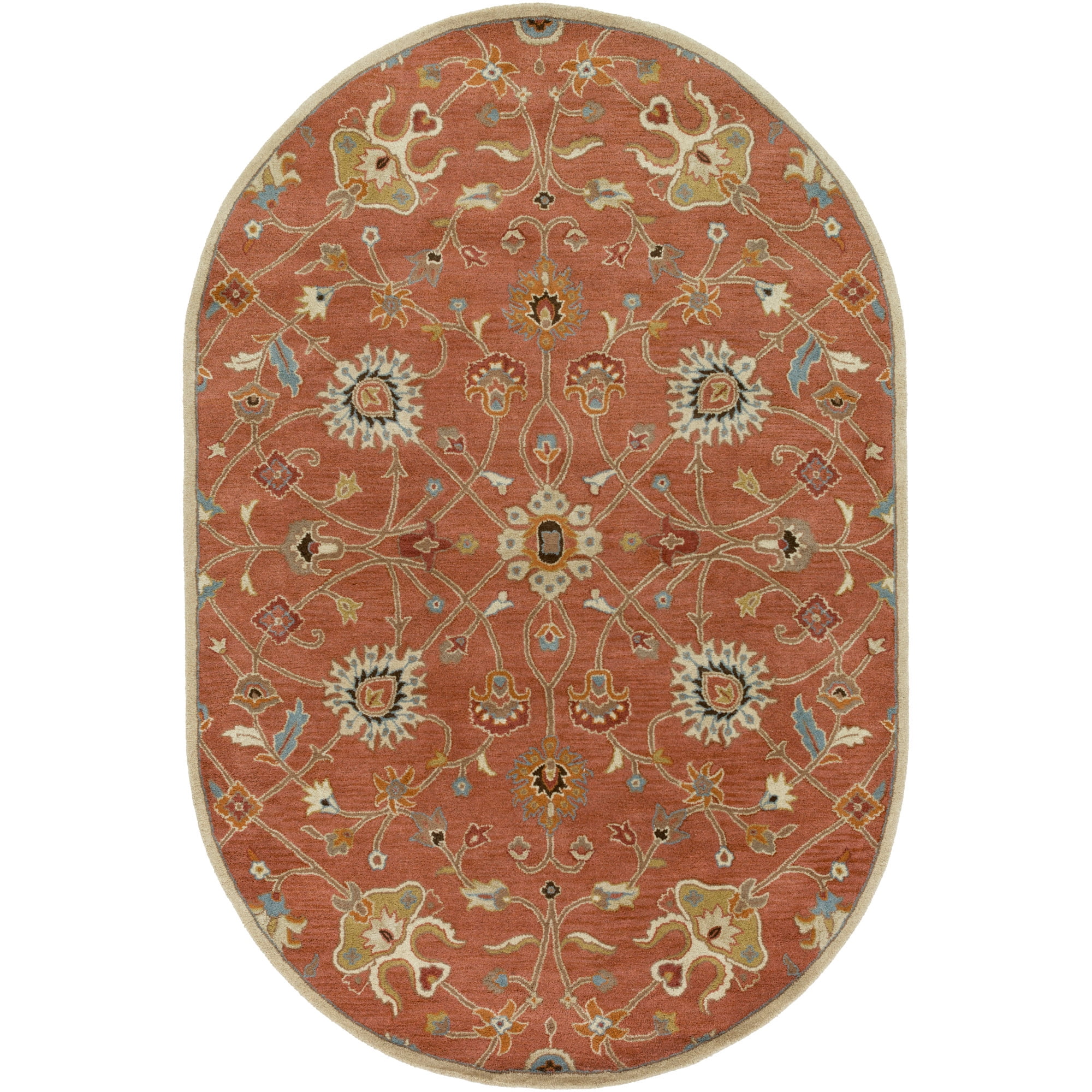 Artistic Weavers Albi Rust Traditional 6' x 9' Oval Area Rug - Walmart.com