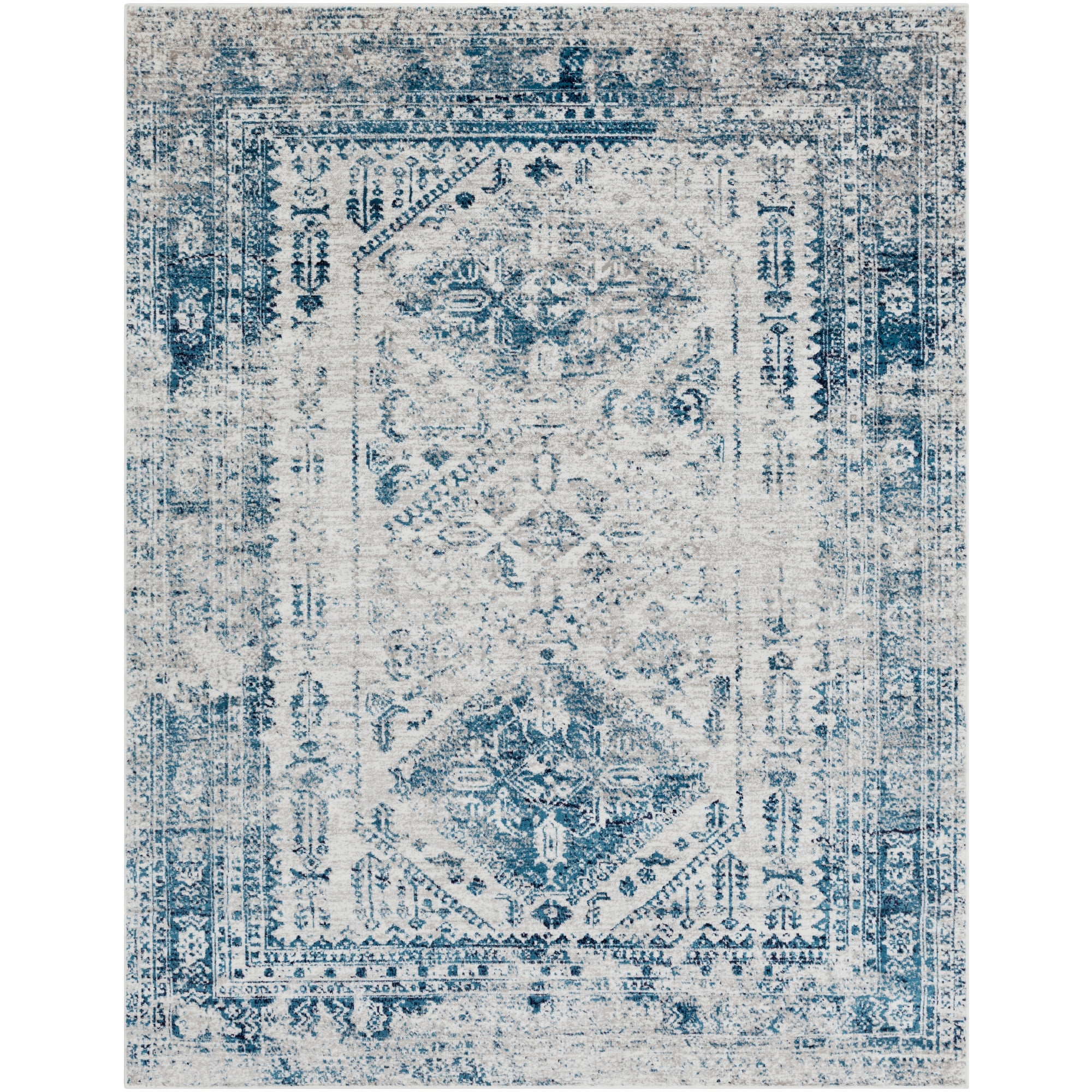 Artistic Weavers  Blue/White 10' x 14' Traditional Rectangle Area Rug