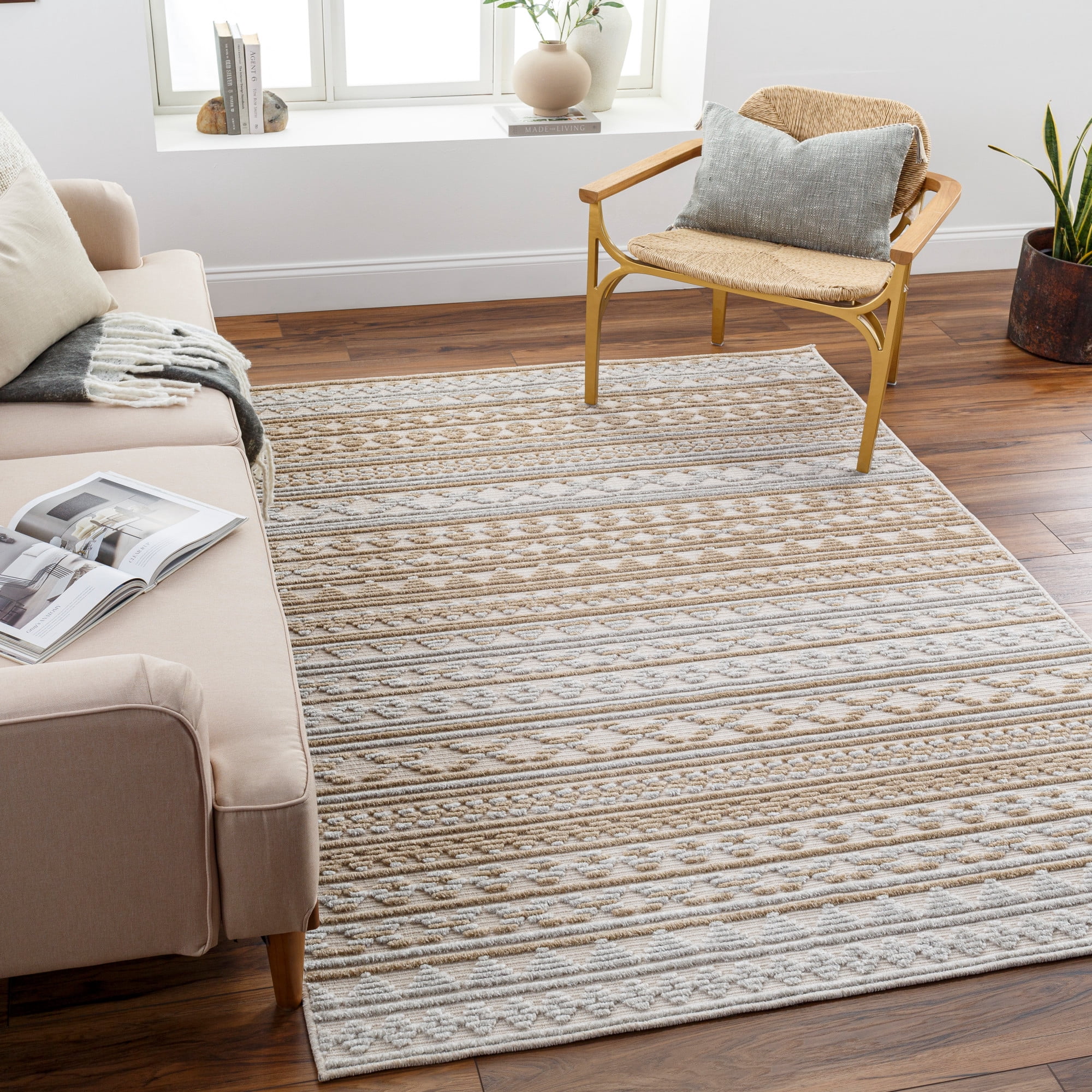 Artistic Weavers  Camel 3' x 5'  Machine Washable Rectangle Area Rug