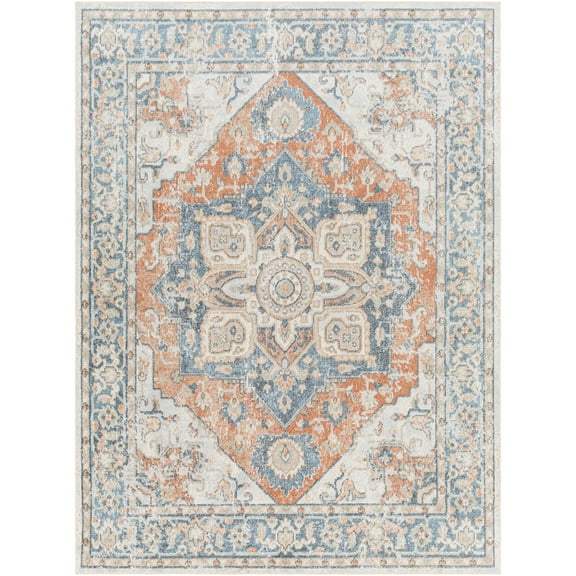 Artistic Weavers Camel/Navy 7' x 9' Machine Washable Rectangle Area Rug