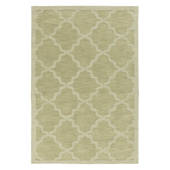 Art of Knot Central Park Abbey Green 10' x 14' Modern Trellis Area Rug