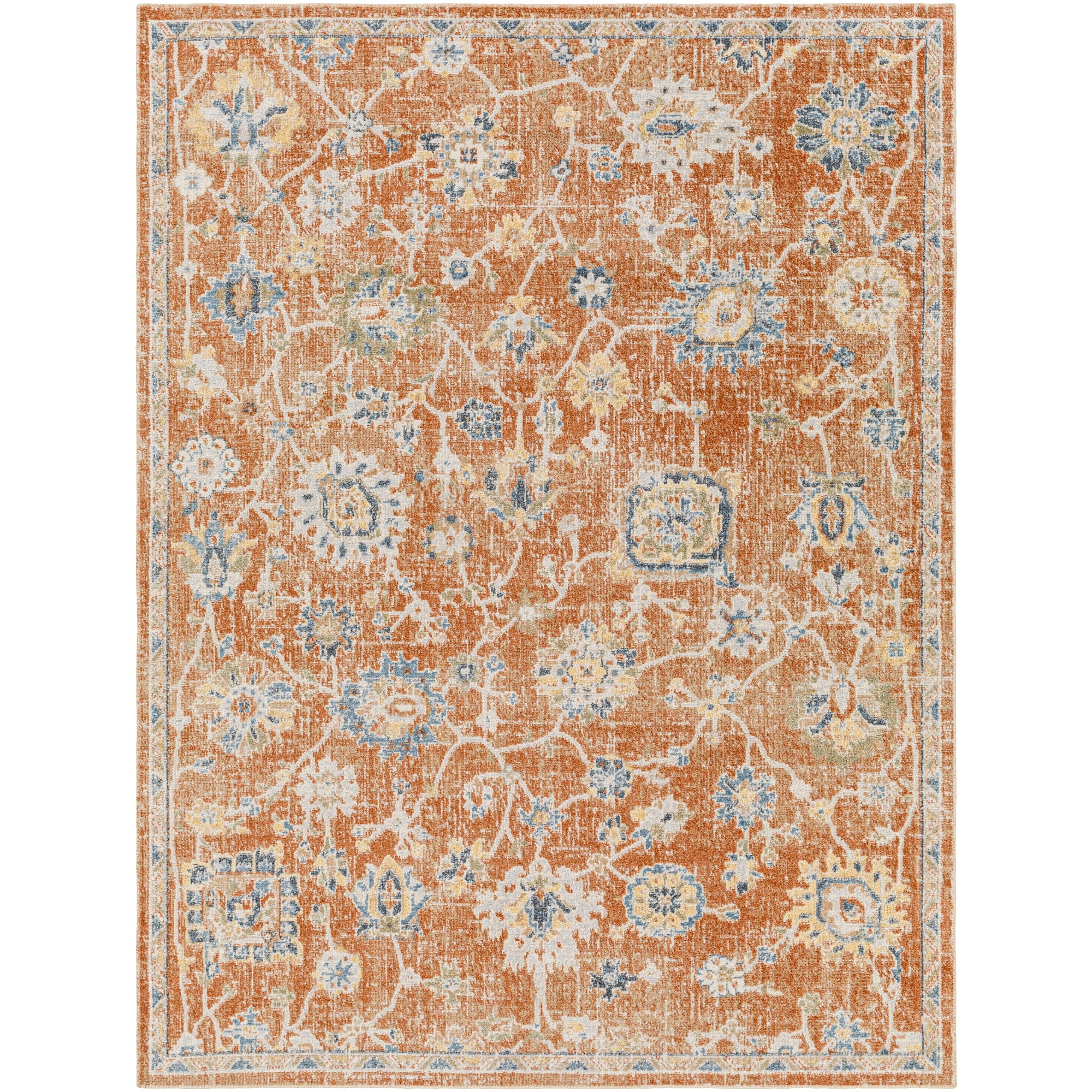 Artistic Weavers  Dark Brown/Navy 7' x 9'  Machine Washable Rectangle Area Rug