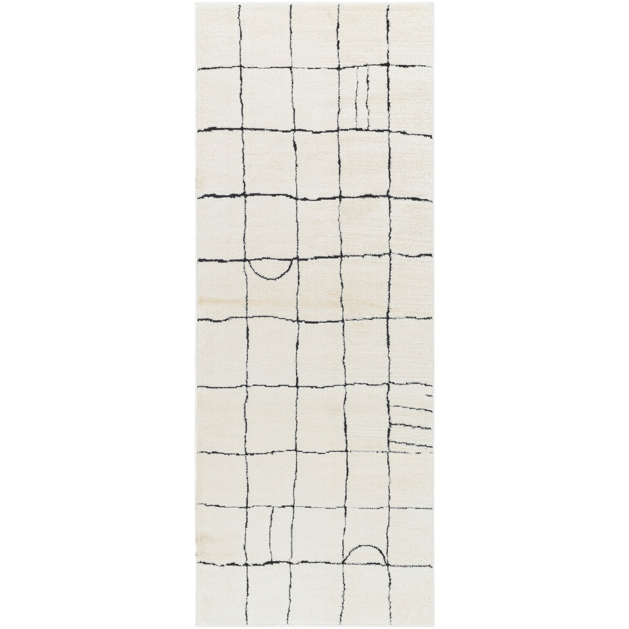 Artistic Weavers Freud Geometric Runner Area Rug, Black ,2'7" x 7'3"
