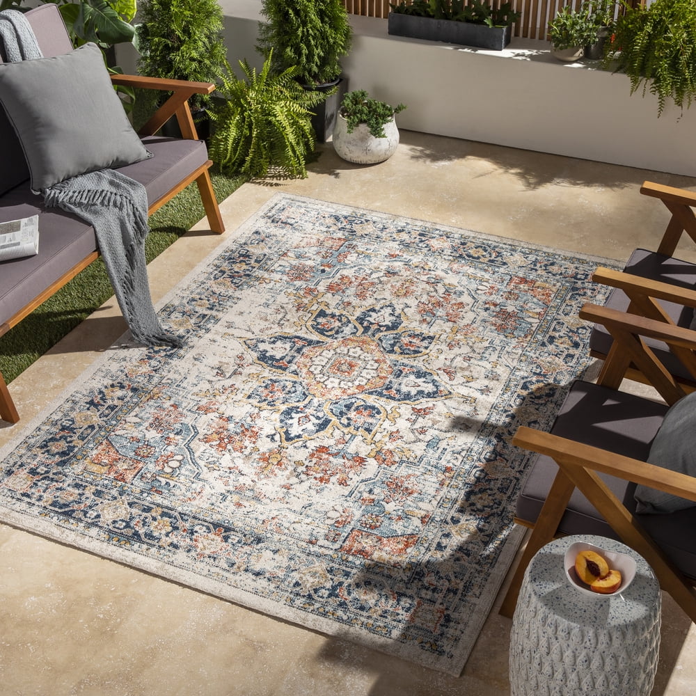 Huntington Beach 7' x 9' Multicolor Polyester Outdoor Area Rug