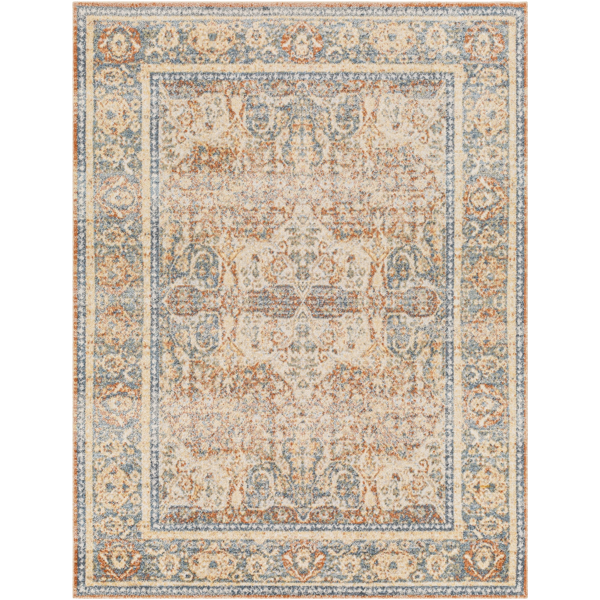 Artistic Weavers  Ice Blue/Brown 2' x 3'  Machine Washable Rectangle Area Rug