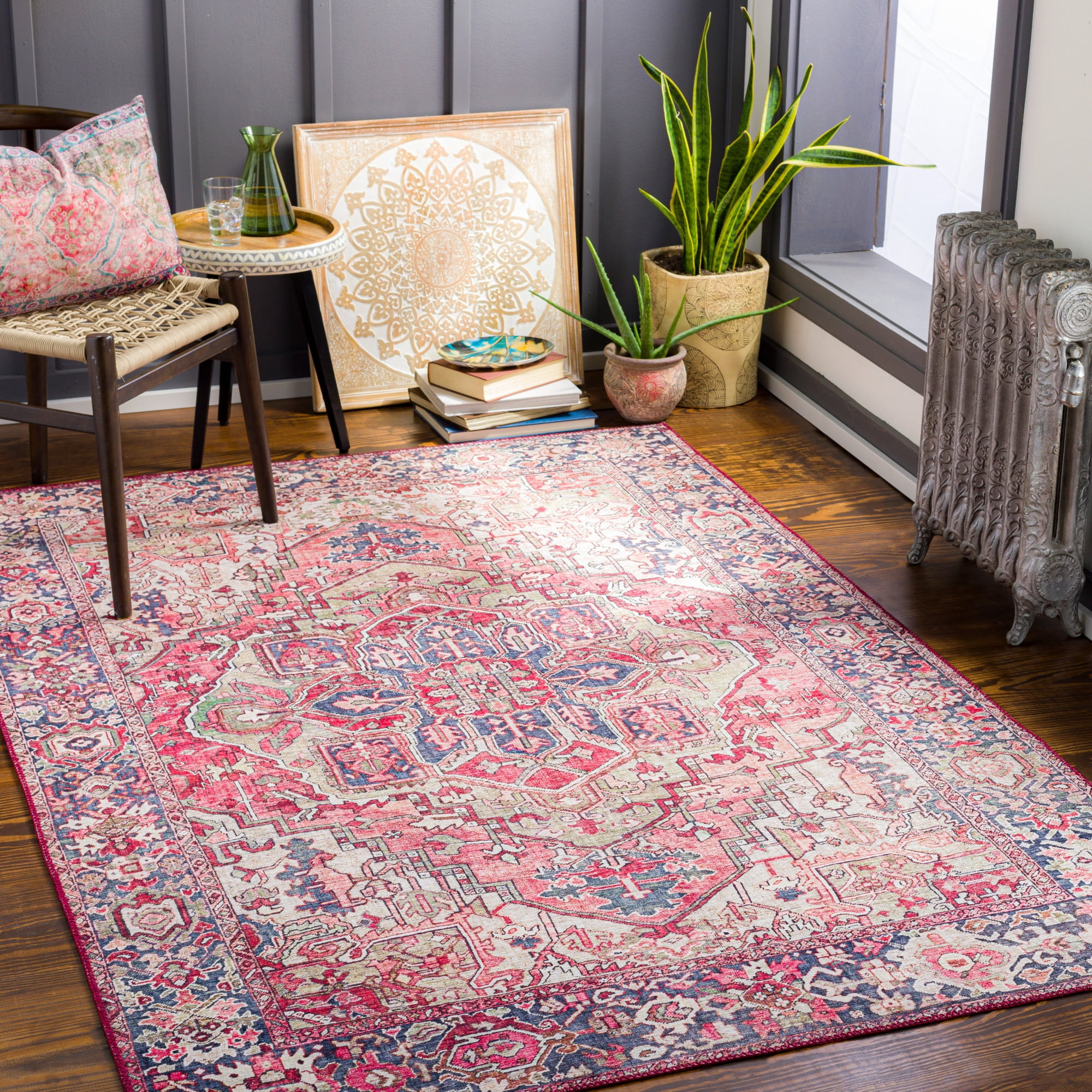 Burgundy on sale area rug
