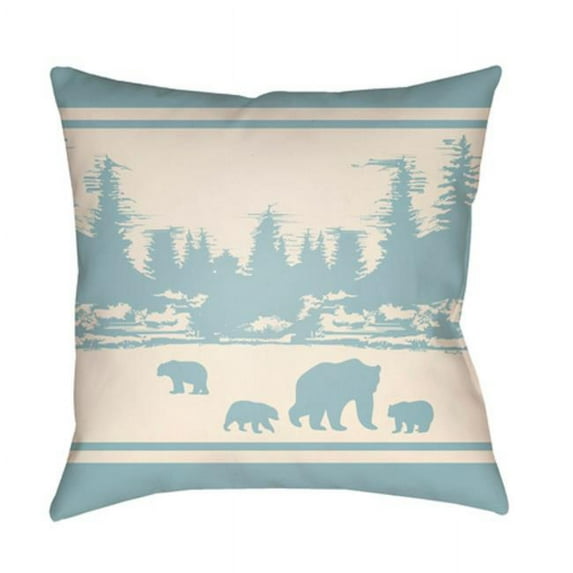 Artistic Weavers LGCB2061-1616 Artistic Weavers Lodge Cabin Woodland Poly Filled Pillow - Sky Blue & Beige - 16 x 16 ft.