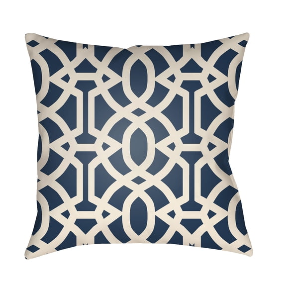 Artistic Weavers LTCH1111-1818 Litchfield Square Pillow, Navy Blue & Ivory - 18 x 18 in.