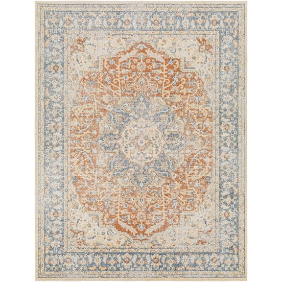 Artistic Weavers Light Blue/Brown 2'6" x 8' Machine Washable Runner Area Rug