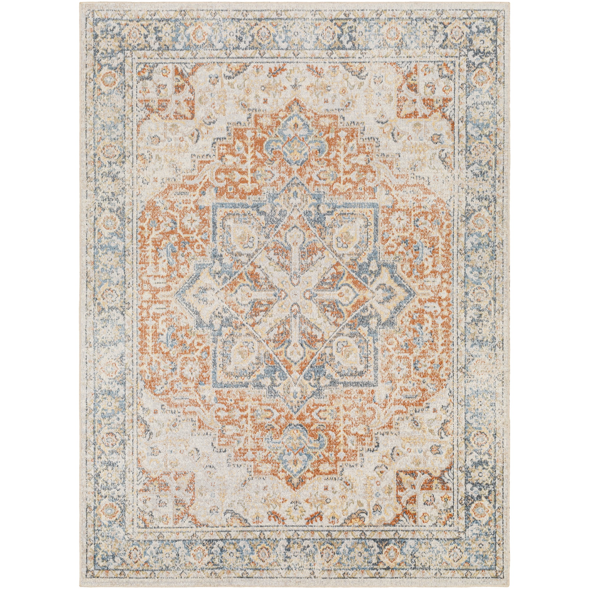 Artistic Weavers  Light Blue/Light Brown 5' x 8'  Machine Washable Rectangle Area Rug