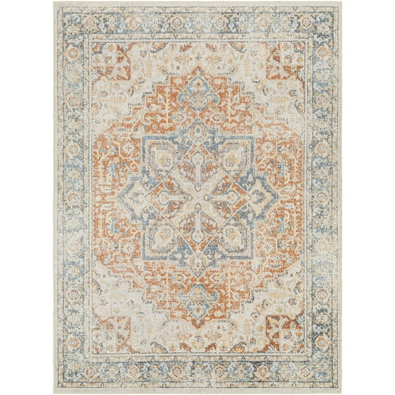 Artistic Weavers Light Blue/Light Brown 7' x 9' Machine Washable Rectangle Area Rug