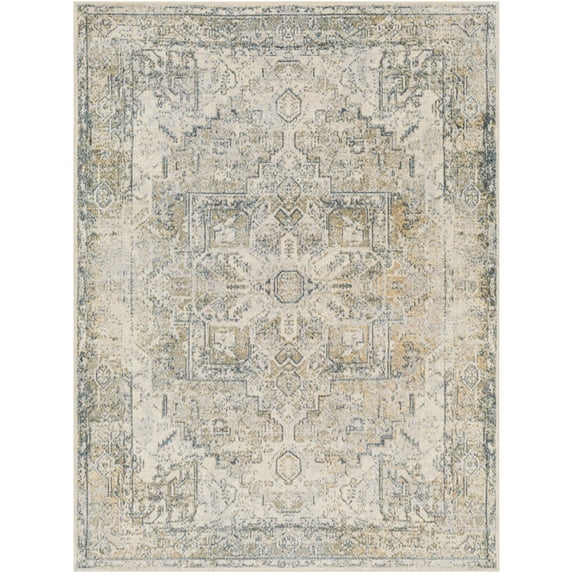 Artistic Weavers Lillian Medallion Machine Washable Area Rug, Charcoal/Light brown ,7'10" x 10'