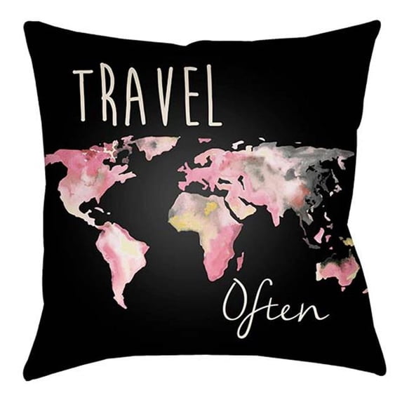 Artistic Weavers LTCH1455-2020 Litchfield Square Pillow, Carnation Pink & Charcoal - 20 x 20 ft.