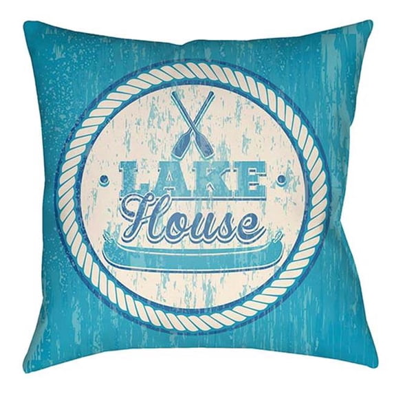 Artistic Weavers LTCH1531-1818 Litchfield Square Pillow, Aqua & Royal Blue - 18 x 18 ft.