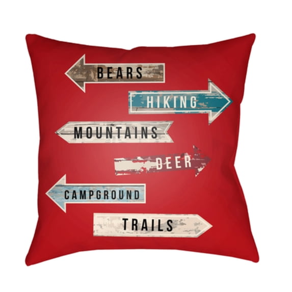 Artistic Weavers Lodge Cabin Compass Pillow Poly Filled 26' x 26'