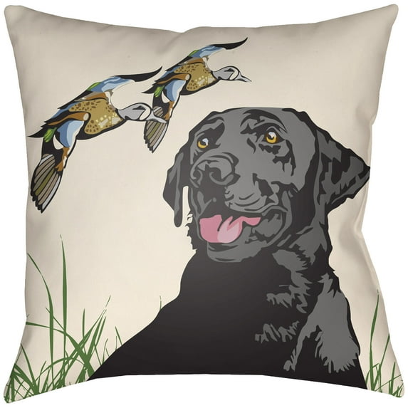 Artistic Weavers Lodge Cabin Hound Pillow Poly Filled 18' x 18'