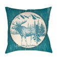 thumbnail image 1 of Artistic Weavers Lodge Cabin Moose Indoor/Outdoor Throw Pillow, 1 of 7