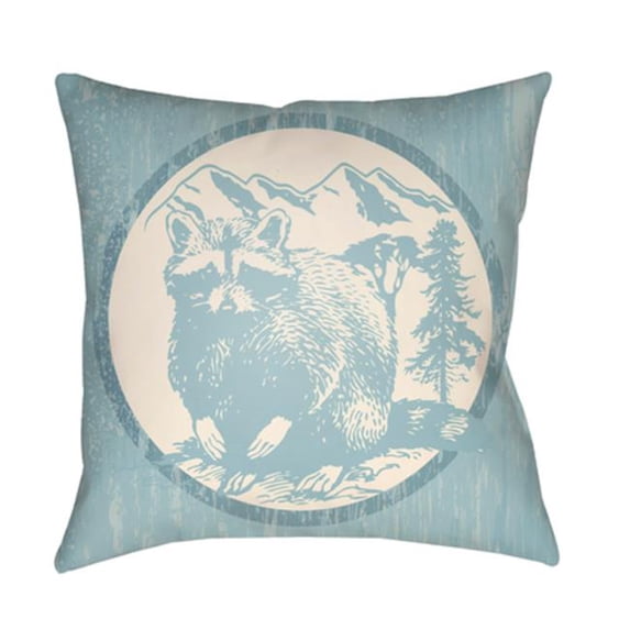 Artistic Weavers LGCB2006-2020 Artistic Weavers Lodge Cabin Raccoon Ridge Poly Filled Pillow - Sky Blue & Beige - 20 x 20 ft.