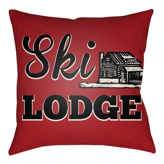 Artistic Weavers Lodge Cabin Ski Lodge Indoor/Outdoor Throw Pillow