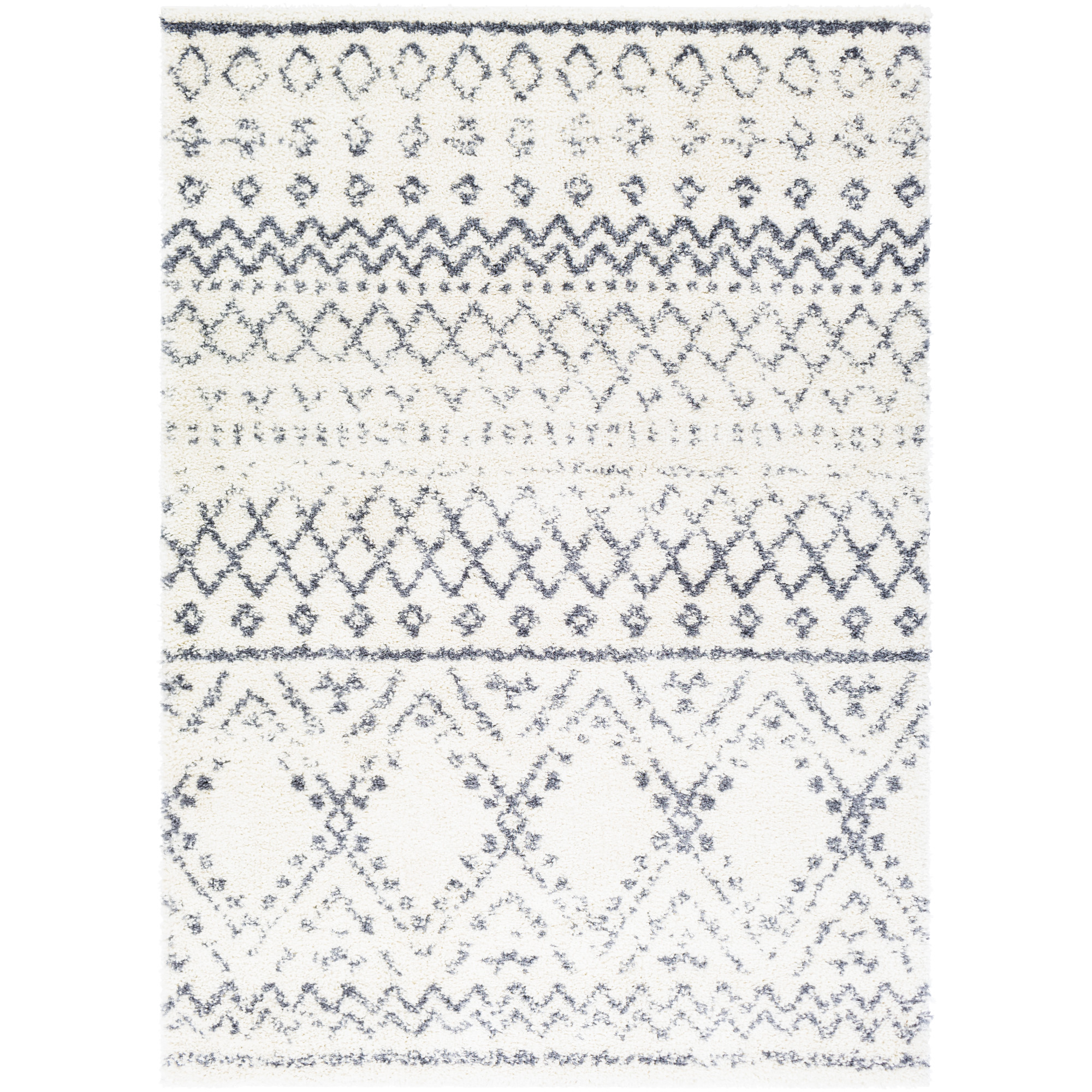 Artistic Weavers Maroc Shag Tribal Area Rug, White ,5'3" x 7'3" - image 1 of 8