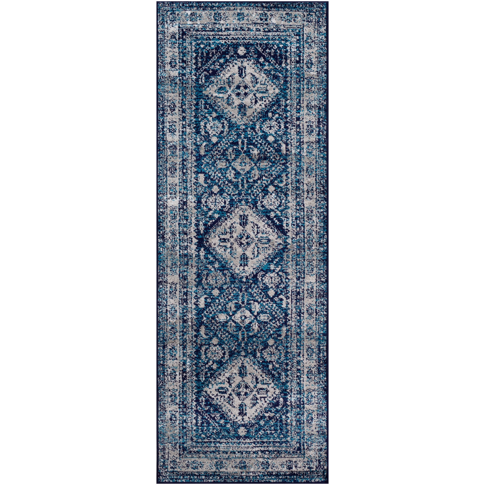 Artistic Weavers  Navy 2'7" x 14' Traditional Runner Area Rug