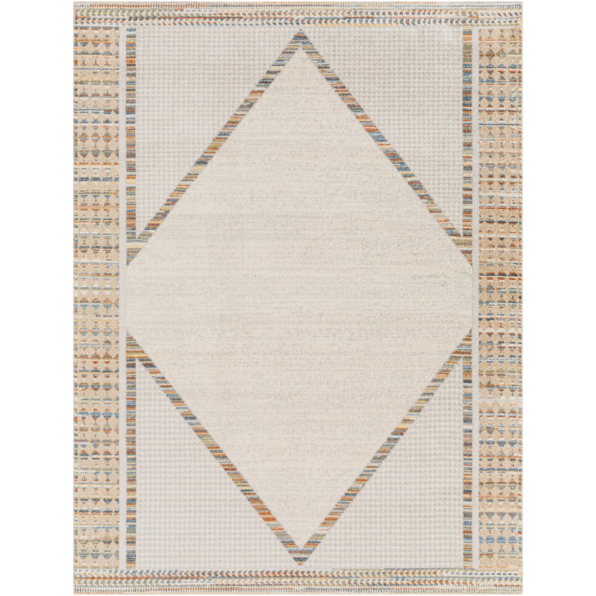 Artistic Weavers  Oatmeal/Multi 7'  Machine Washable Round Area Rug