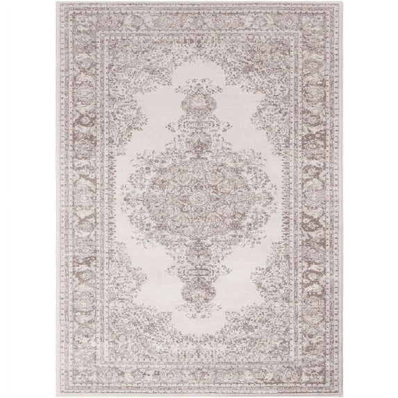Artistic Weavers POT9905-5373 Potter Alyssa Rectangle Machine Woven Area Rug, Ivory & Gray - 5 ft. 3 x 7 ft. 3