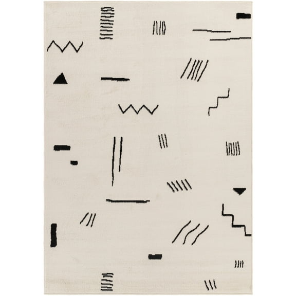 Artistic Weavers Pisa Cream/Black 5' x 8' Abstract Rectangle Area Rug
