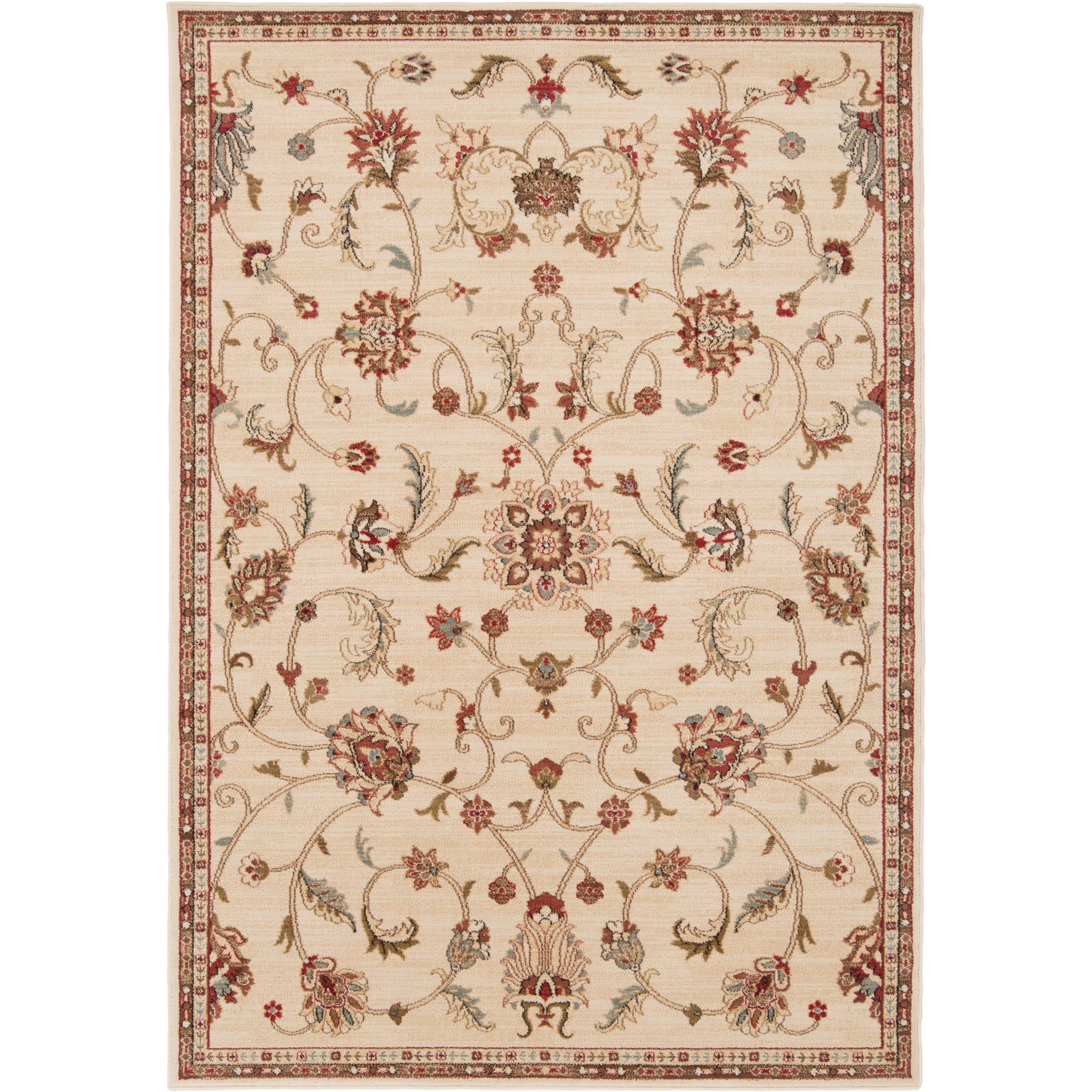 Sabin Beige Rectangular Synthetic Oriental Area Rug, 12' x 14'11"