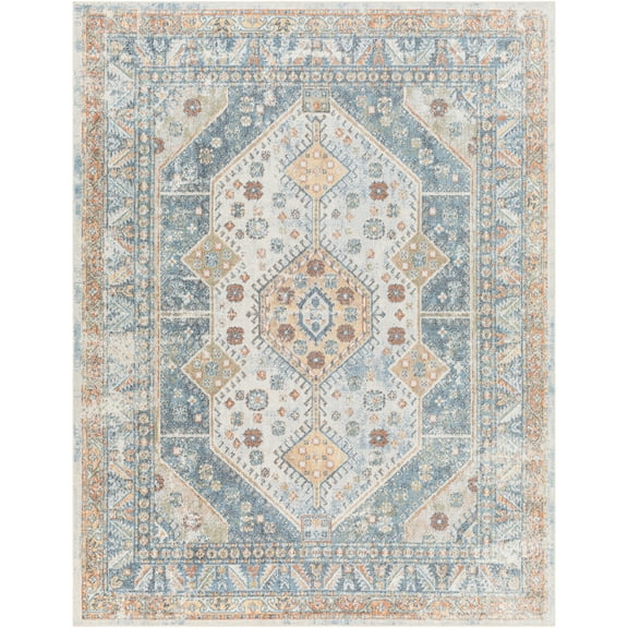 Artistic Weavers  Sky Blue/Beige 9' x 12'  Machine Washable Rectangle Area Rug