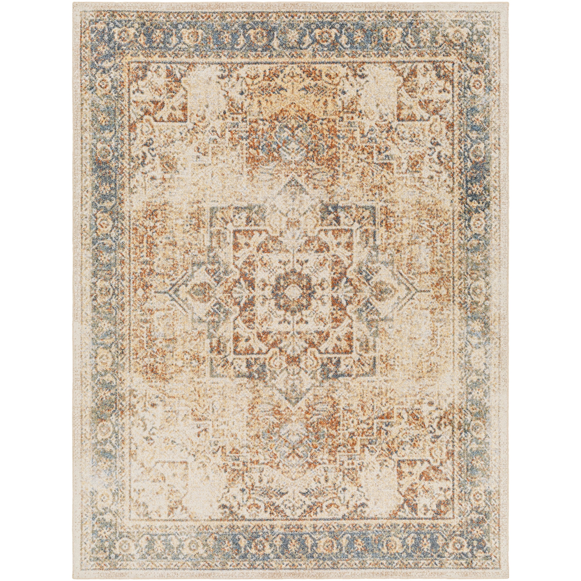Artistic Weavers  Sky Blue/Brown 9' x 12'  Machine Washable Rectangle Area Rug