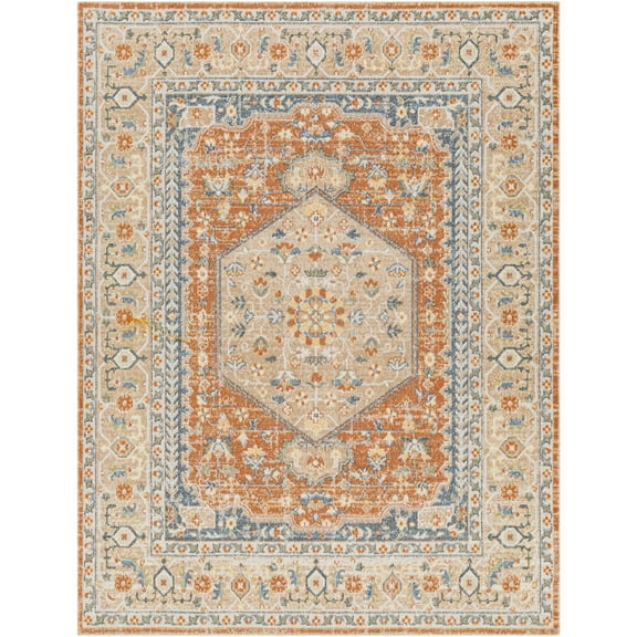 Artistic Weavers  Sky Blue/Light brown 2' x 3'  Machine Washable Rectangle Area Rug