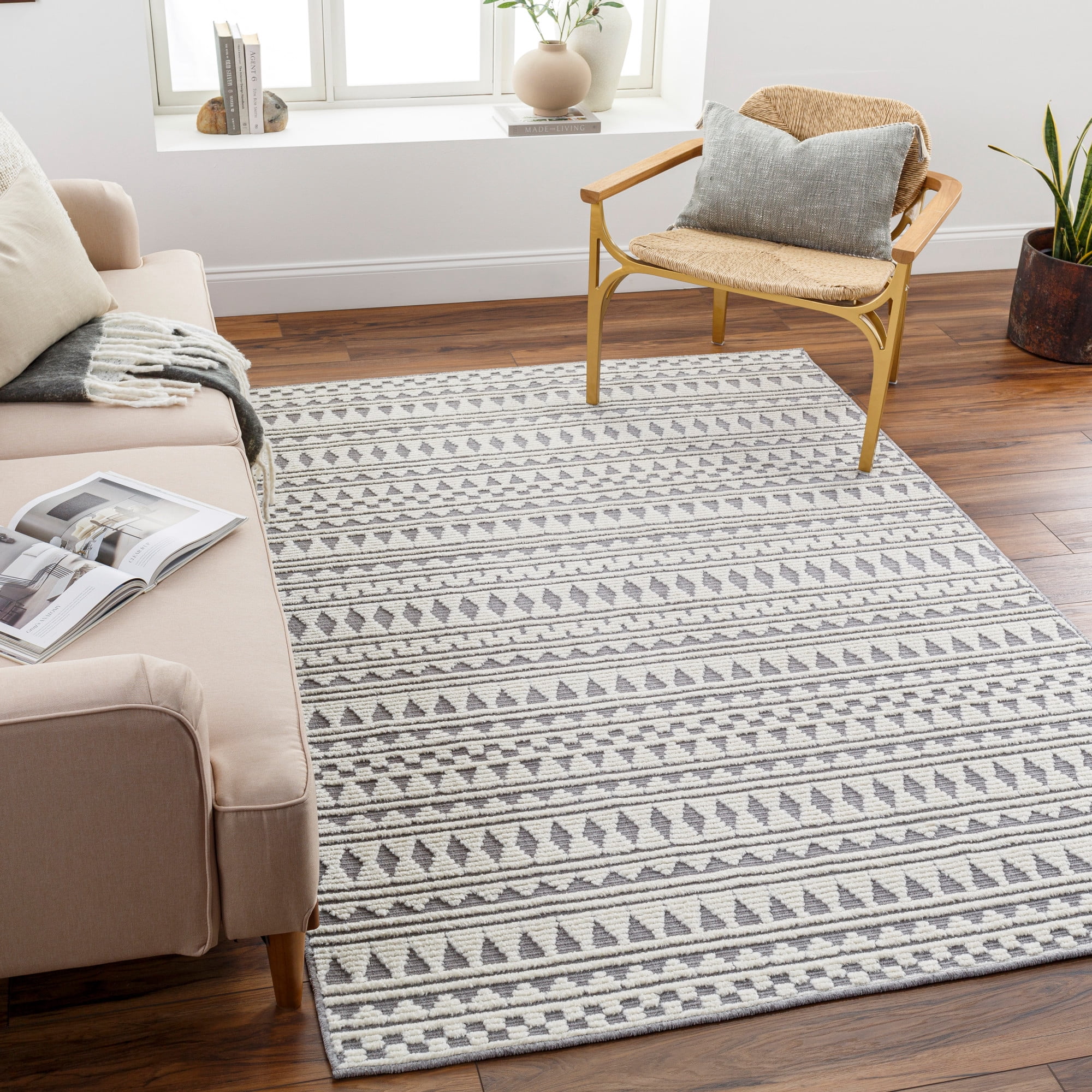 Artistic Weavers  Taupe 3' x 5'  Machine Washable Rectangle Area Rug