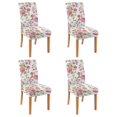 thumbnail image 1 of Artistic Wildflower Peony Watercolor Rustic Dining Chair Covers 4 Pack Washable Polyester Stretch Slipcovers Removable Seat Protector for Summer Home, 1 of 6