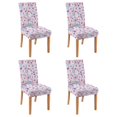 thumbnail image 1 of Artistic Wildflower Tropical Flower and Leaves Rustic Dining Chair Covers 4 Pack Washable Polyester Stretch Slipcovers Removable Seat Protector for Country Kitchen, 1 of 7