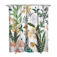 thumbnail image 1 of Artistic Wildflower and Hummingbird Shower Curtain 72x84, Colorful Quick-Dry Polyester with Romantic Garden Accents, 1 of 5