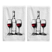 Artistic Wines Hand Towels Set for Bathroom Cotton Face Towel Decorative 15.5x29.5 inch