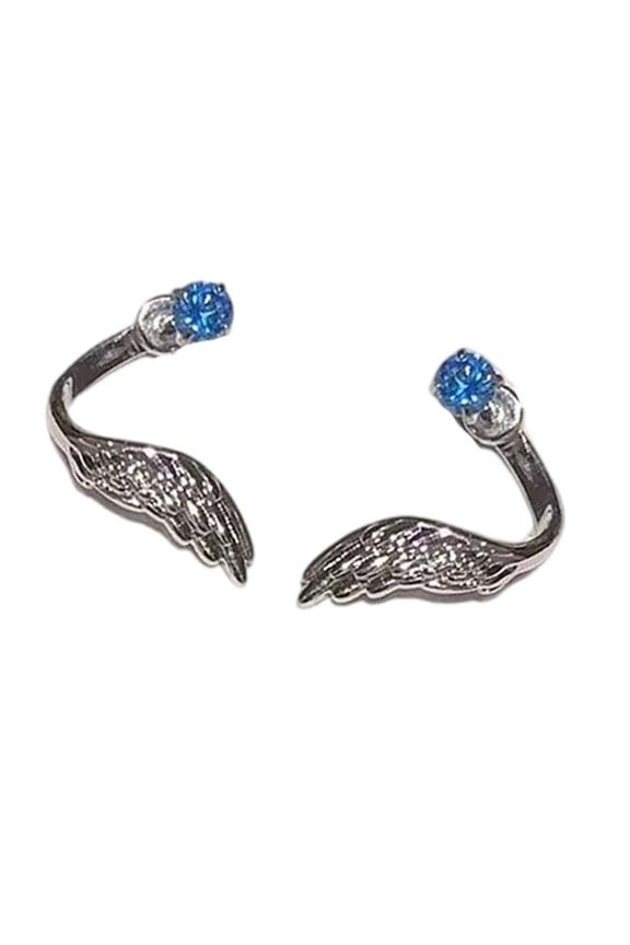 Artistic Wing Shaped Ear Studs With Accent Rhinestones Embellishments Earrings Fashion Jewelry Accessories