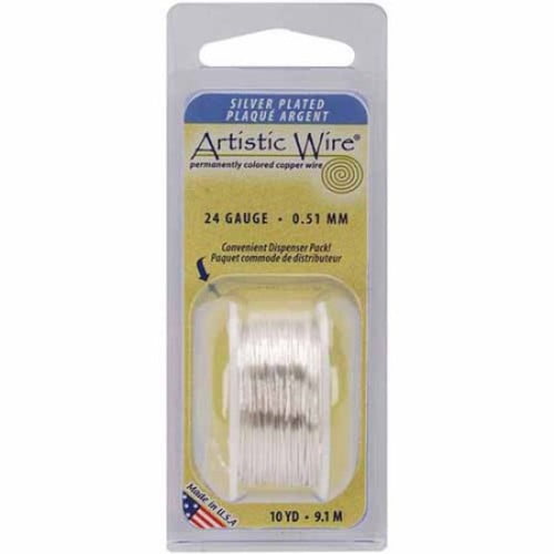 Artistic Wire 24 Gauge 10yd-Non-Tarnish Silver, Pk 4, Artistic Wire